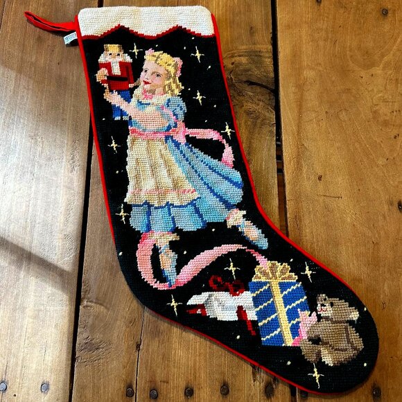 RARE Nutcracker Ballet Needlepoint Stocking CLARA - Picture 1 of 8